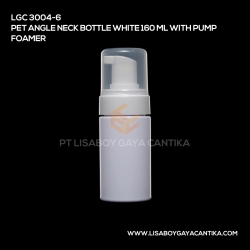 LGC-3004-6-PET-ANGLE-NECK-BOTTLE-WHITE-160-ML-WITH-PUMP-FOAMER